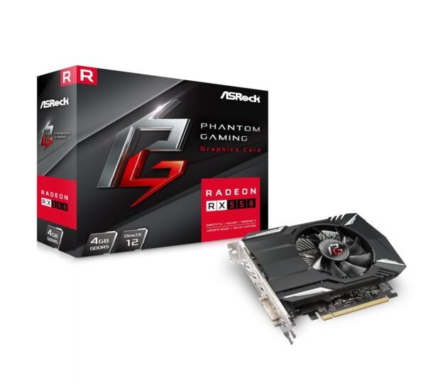 ASRock Radeon RX 550 4GB Graphics Card – GDDR5, Phantom Gaming