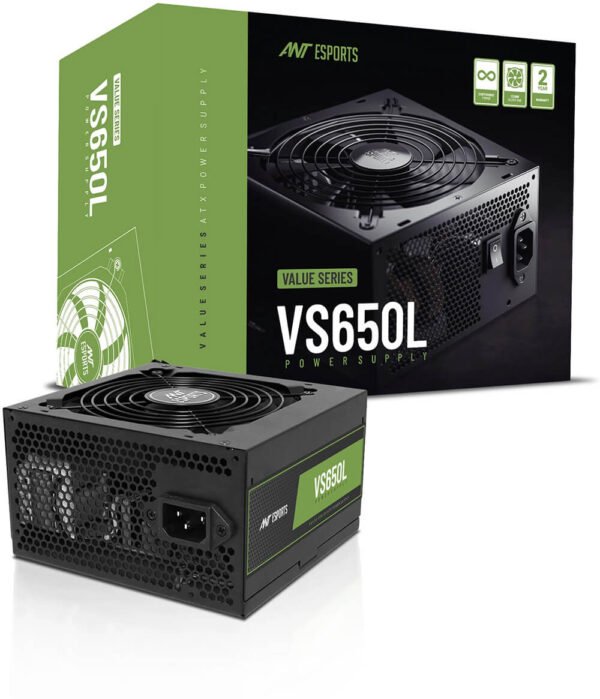 Ant Esports VS650L 650W Power Supply – 80+ Efficiency PSU